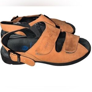Wolky Nimes Walking Slingback Leather Sandals Brown